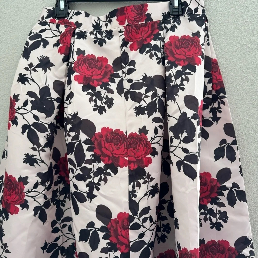 SHEIN‎ Classy Boxy Pleated Floral Midi Skirt Size XL - Picture 6 of 9